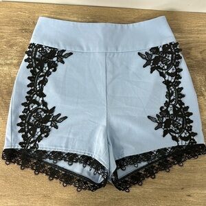 Venus Blue with black lace detail shorts size 2